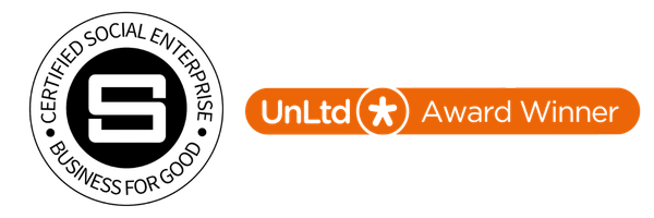 Certified Social Enterprise Business for Good logo and UnLtd Award Winner logo