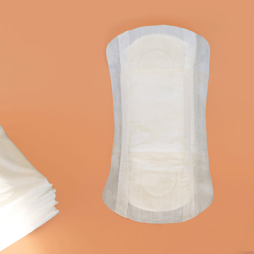 W/O incontinence pad on orange background