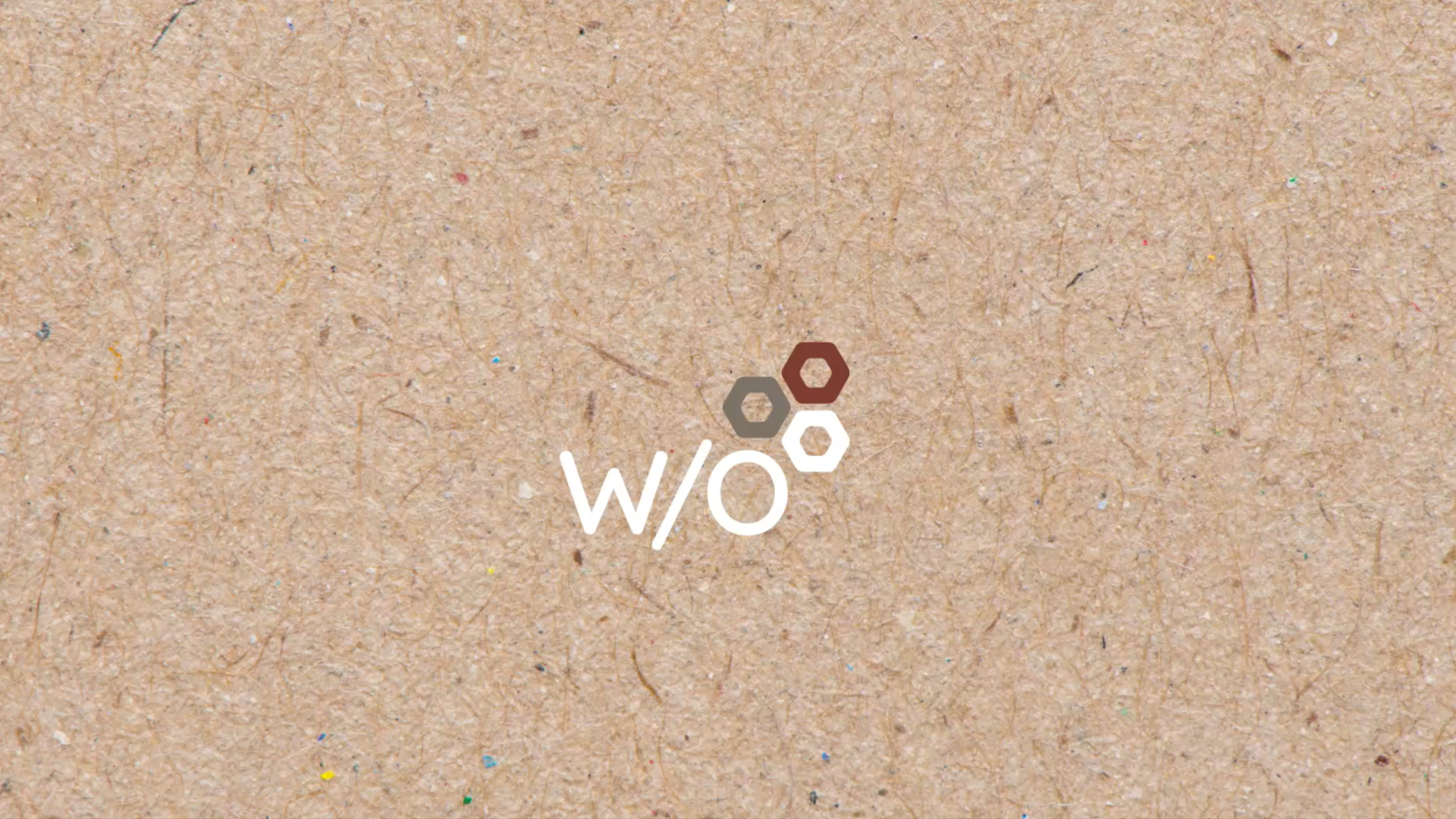 W/O logo on textured brown background